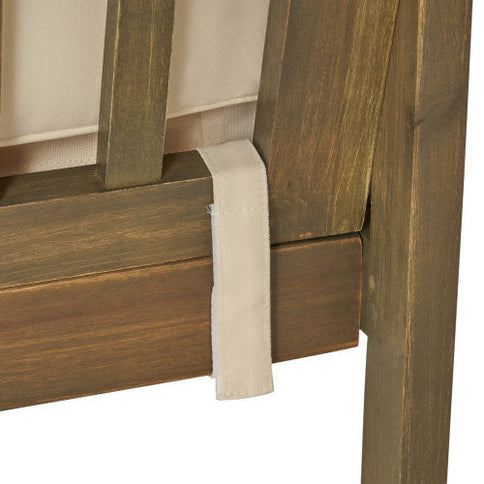 5-Piece Acacia Wood Outdoor Club Chair Dining Set with Round Table — Grey