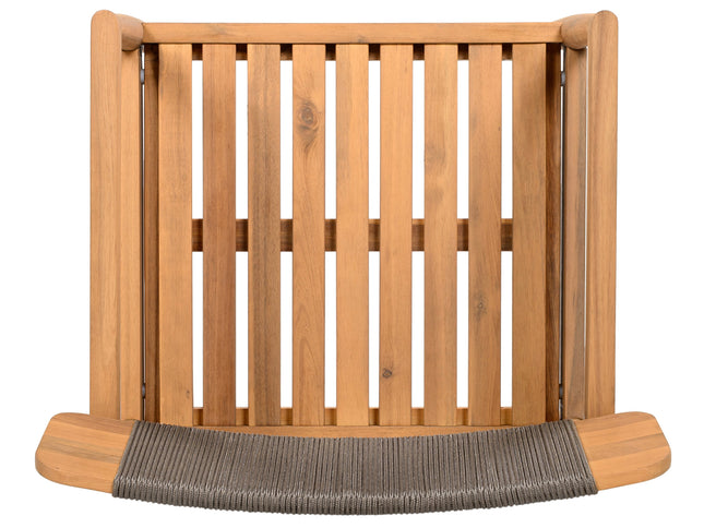 5-Piece Acacia Wood Outdoor Dining Set with Braided Chairs & Round Table — Grey