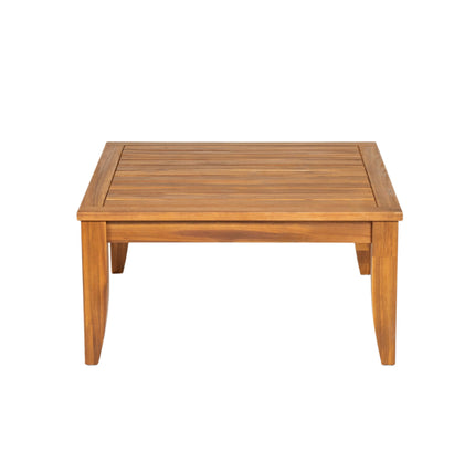 6-Piece Acacia Wood Outdoor Modular Sectional with Daybed Configuration & Tea Table