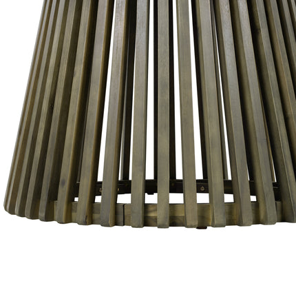 5-Piece Acacia Wood Outdoor Club Chair Dining Set with Round Table — Grey