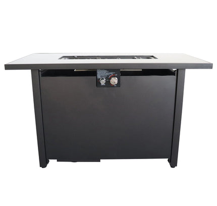 Outdoor Fire Pit Table With Lid - Black