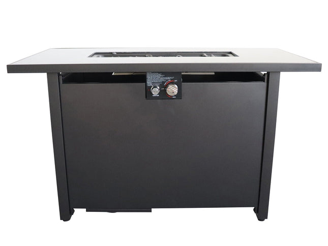 Outdoor Fire Pit Table With Lid - Black