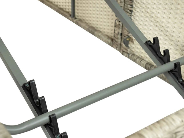 Adjustable Outdoor Sun Lounger with Privacy Curtain, High Comfort