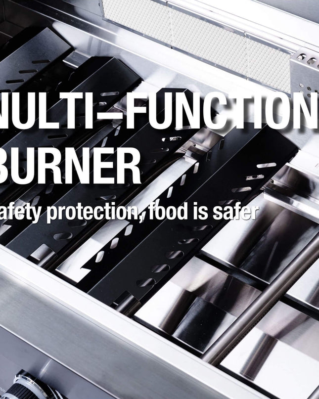 Castelle Flame 62-Inch 6-Burner Gas Outdoor Grill Island With Wine Cooler And Rotisserie