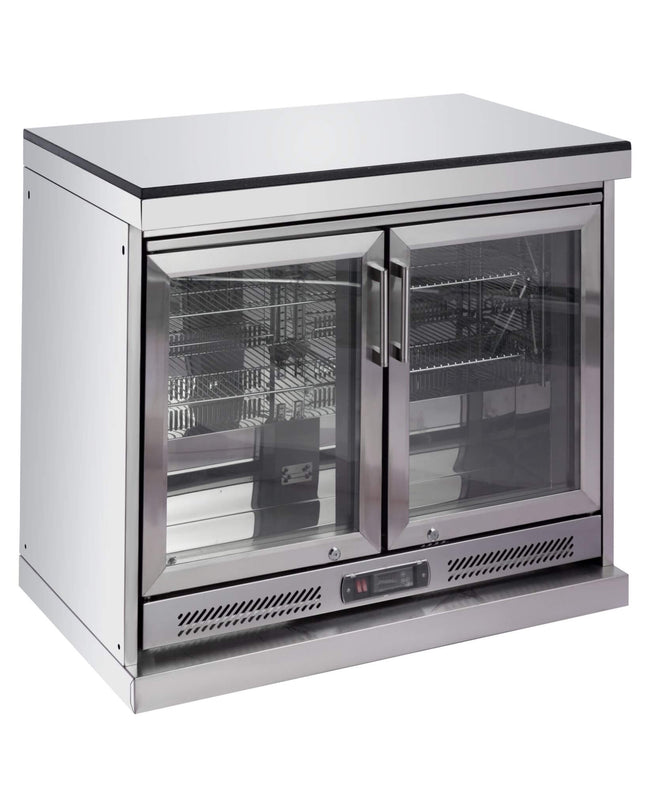 Castelle Flame 62-Inch 6-Burner Gas Outdoor Grill Island With Wine Cooler And Rotisserie