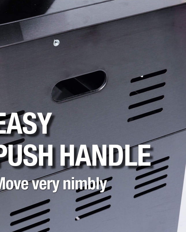 Castelle Flame 85K BTU Outdoor BBQ Kitchen Grill Island With 43-Inch 6-Burner Grill, Wine Fridge, Rotisserie Kit, And Sink