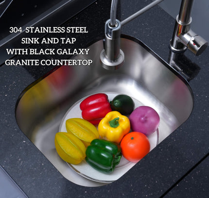 Castelle Flame 85K BTU Outdoor BBQ Kitchen Grill Island With 43-Inch 6-Burner Grill, Wine Fridge, Rotisserie Kit, And Sink