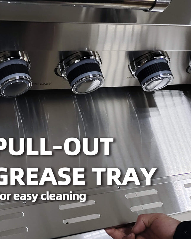 Castelle Flame Granite Outdoor BBQ Kitchen Island With 43-Inch 6-Burner Gas Grill, Rotisserie Kit, Cabinets, And Sink