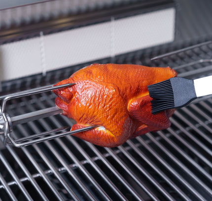 Castelle Flame Premium Black Stainless Steel 4-Burner Gas Grill With Rotisserie Kit