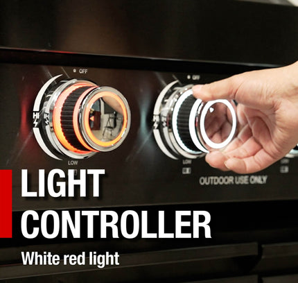 Castelle Flame Premium Black Stainless Steel 4-Burner Gas Grill With Rotisserie Kit