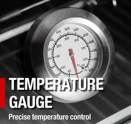 Castelle Flame Premium Black Stainless Steel 4-Burner Gas Grill With Rotisserie Kit