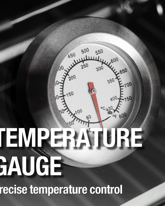 Castelle Flame Premium Black Stainless Steel 4-Burner Gas Grill With Rotisserie Kit