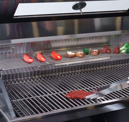 Castelle Flame Premium Black Stainless Steel 6-Burner Gas Grill Kitchen Island With Rotisserie Kit