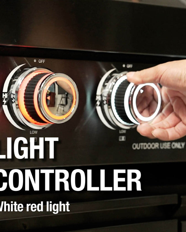 Castelle Flame Premium Black Stainless Steel 6-Burner Gas Grill Kitchen Island With Rotisserie Kit