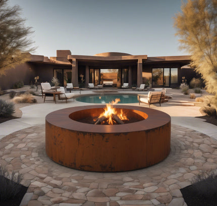 Wood-Burning Circular Corten Steel Fire Pit