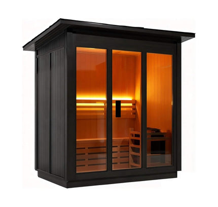 Custom 6-Person Luxury Canadian Hemlock Outdoor Steam Sauna With Heater And Stones [Made-To-Order] (SAK63821)