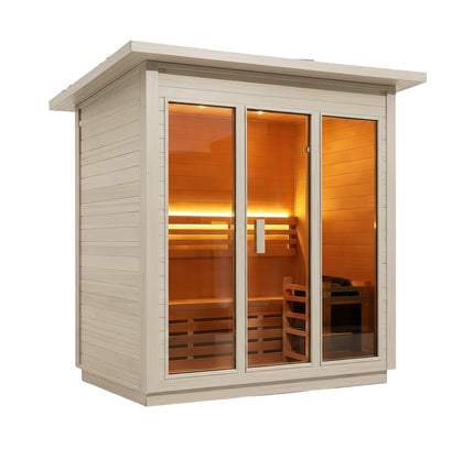 Custom 6-Person Luxury Spruce Outdoor Steam Sauna With Heater And Stones [Made-To-Order] (SAK20378)