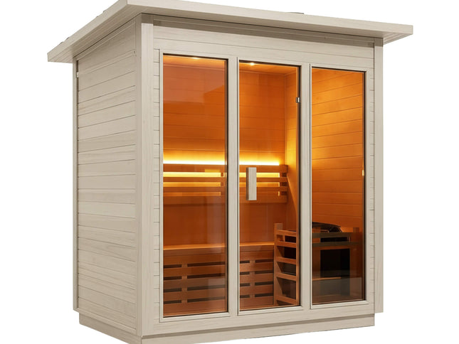 Custom 6-Person Luxury Spruce Outdoor Steam Sauna With Heater And Stones [Made-To-Order] (SAK20378)