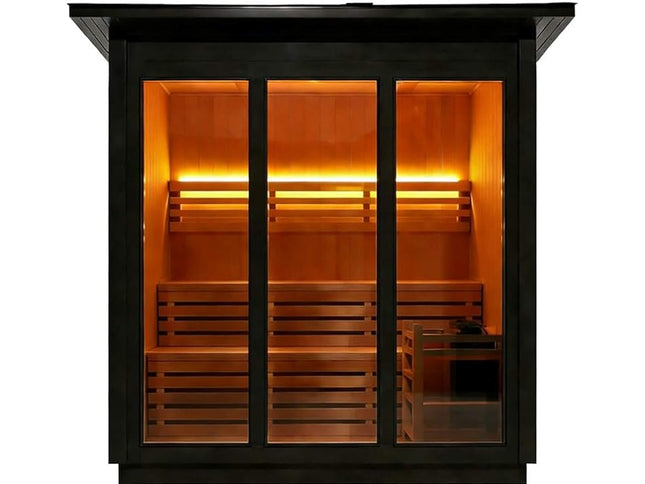 Custom 8-Person Luxury Spruce Outdoor Steam Sauna With Heater And Stones [Made-To-Order] (SAK51642)