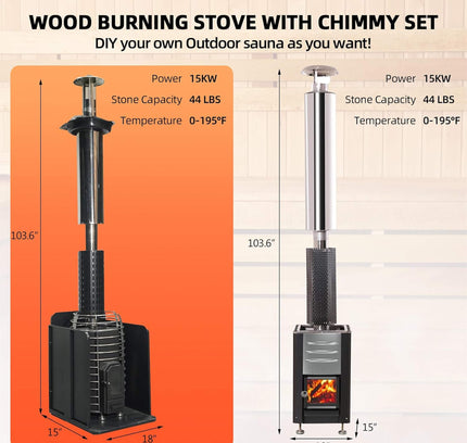 Custom 6-Person Luxury Canadian Hemlock Outdoor Steam Sauna With Heater And Stones [Made-To-Order] (SAK63821)