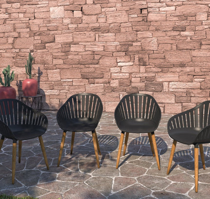 Nassau Chairs Resin and Wood - 4 Piece