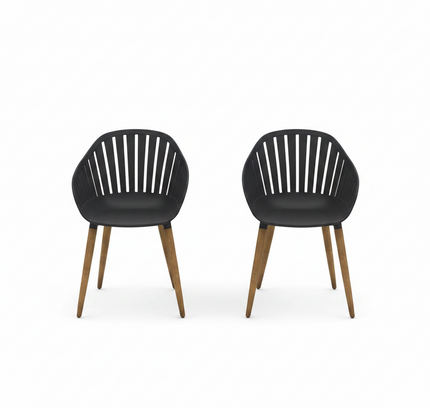 Nassau Chairs Resin and Wood - 4 Piece
