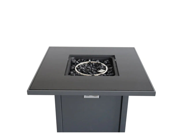 Durable Construction Outdoor Fire Pit Table With Lid - Gray