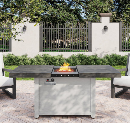 Extendable Rectangular Propane Fire Pit Table | 50,000 BTU