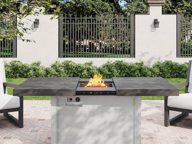 Extendable Rectangular Propane Fire Pit Table | 50,000 BTU