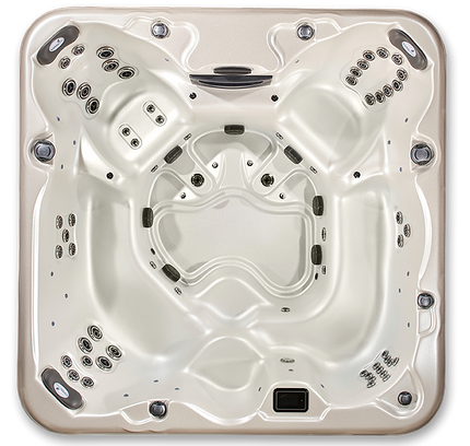 Arcadia Luxury Hot Tub – 7-Person Spa with Dual Captain’s Chairs & Open Footwell, 8' Design
