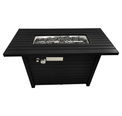 Outdoor Fire Pit Table With Lid, - Black