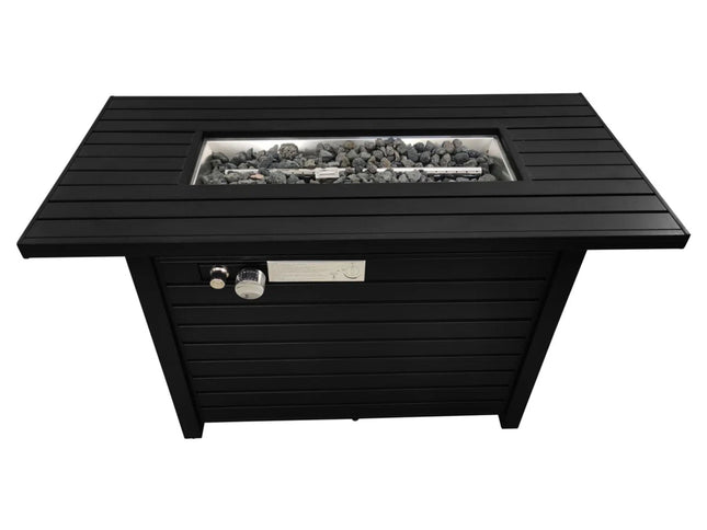 Outdoor Fire Pit Table With Lid, - Black