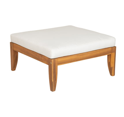 6-Piece Acacia Wood Outdoor Modular Sectional with Daybed Configuration & Tea Table