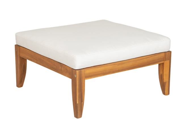 6-Piece Acacia Wood Outdoor Modular Sectional with Daybed Configuration & Tea Table