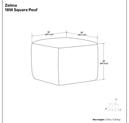 Zelma - Square Woven Outdoor / Indoor Pouf - Cream / Natural