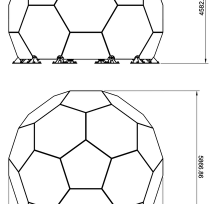 CNC Dome - 16 Ft Tall Stainless Steel 19 Foot Fullerene Enclosure