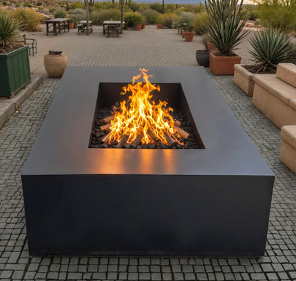 Rectangular Steel Wood-burning Fire Pit (2 sizes)