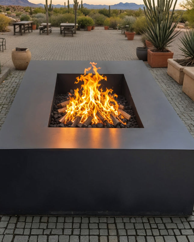 Rectangular Steel Wood-burning Fire Pit (2 sizes)