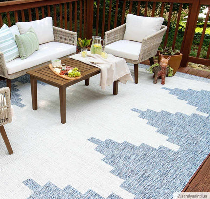 Djugun Blue Outdoor Rug - Clearance
