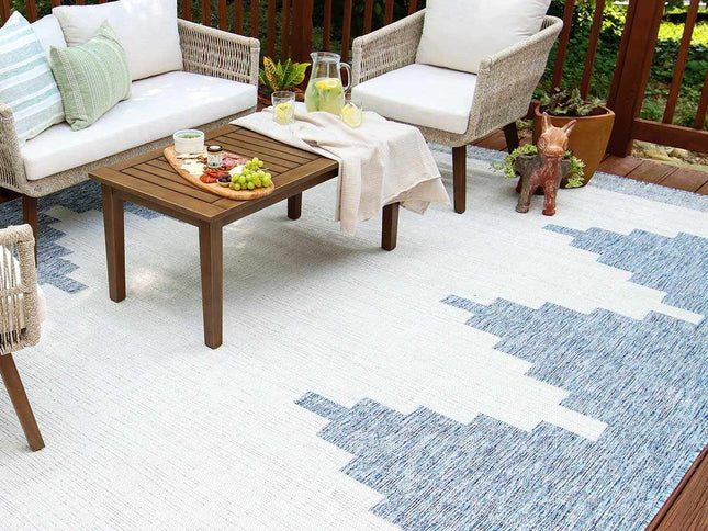 Djugun Blue Outdoor Rug - Clearance