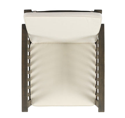 5-Piece Acacia Wood Outdoor Club Chair Dining Set with Round Table — Grey