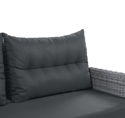 Outdoor Rattan Patio Furniture Set with Adjustable Recliners, Ottomans & Tables