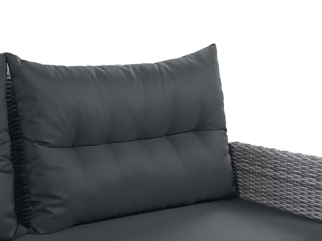 Outdoor Rattan Patio Furniture Set with Adjustable Recliners, Ottomans & Tables