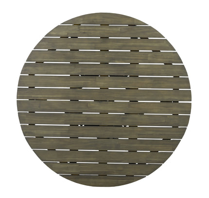 5-Piece Acacia Wood Outdoor Club Chair Dining Set with Round Table — Grey