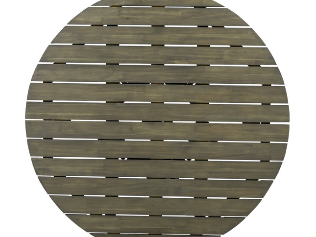 5-Piece Acacia Wood Outdoor Club Chair Dining Set with Round Table — Grey