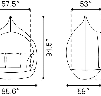 Martinique Beach Daybed Brown & Beige