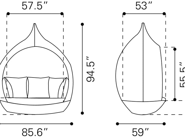 Martinique Beach Daybed Brown & Beige