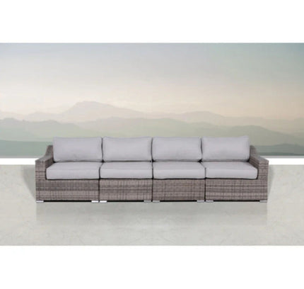 Contemporary Outdoor Rattan Wicker Sectional Seating Group With Cushions