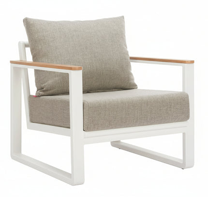 Welt Armchair Taupe & White