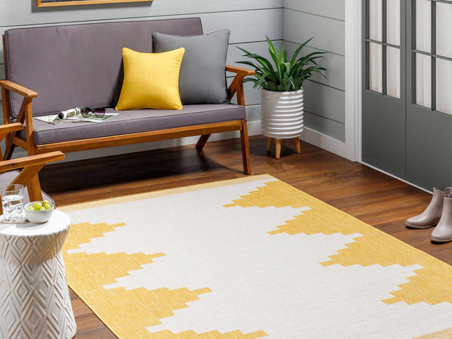 Djugun Yellow Outdoor Rug - Clearance
